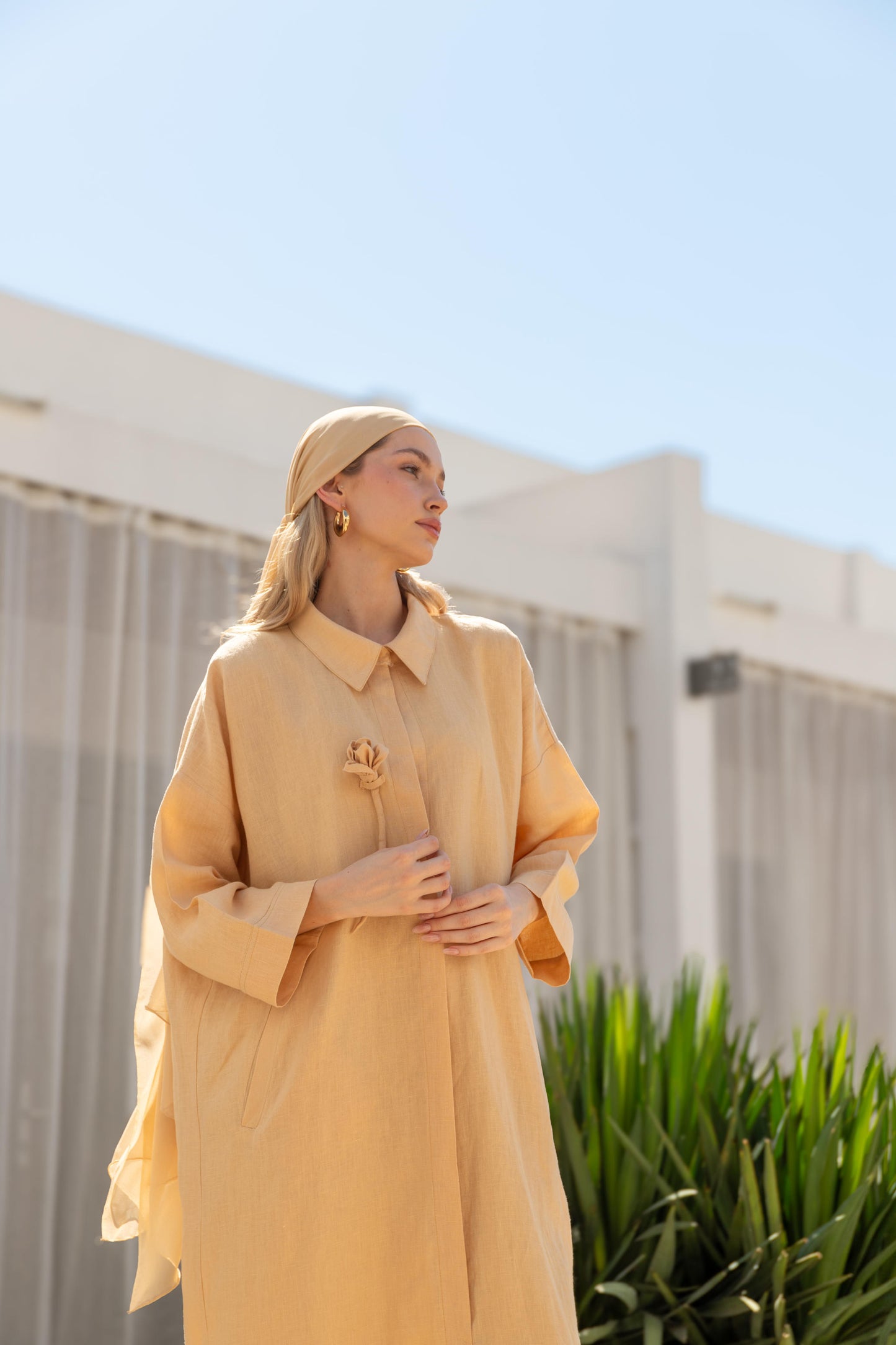 Keten Gömlek Elbise