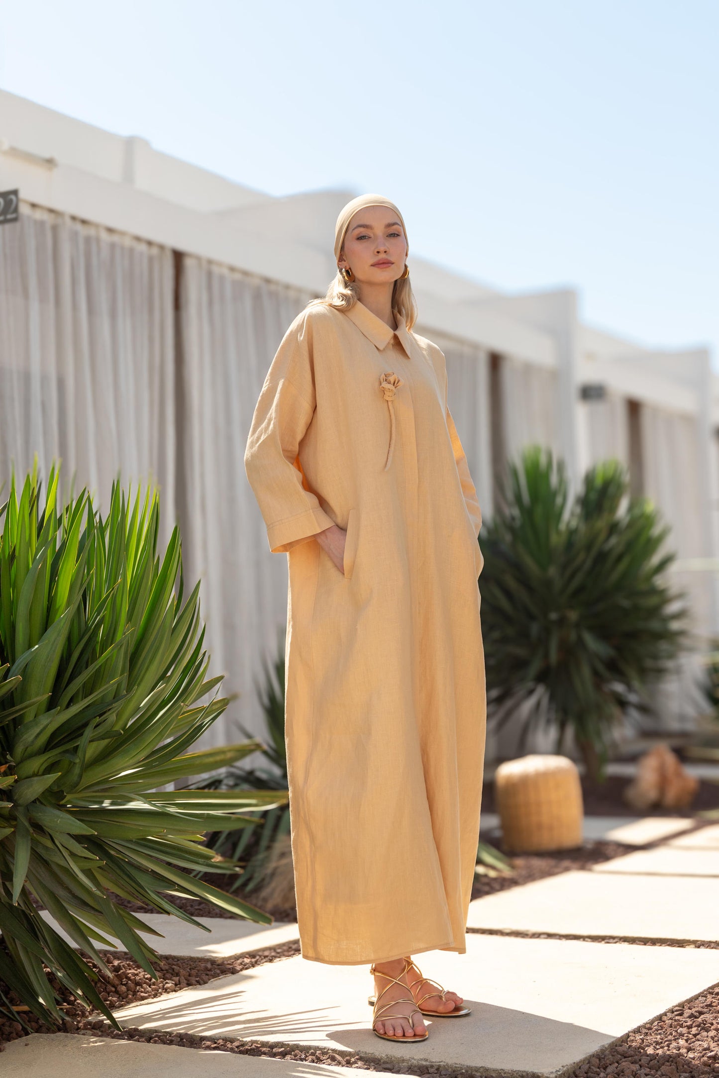 Keten Gömlek Elbise