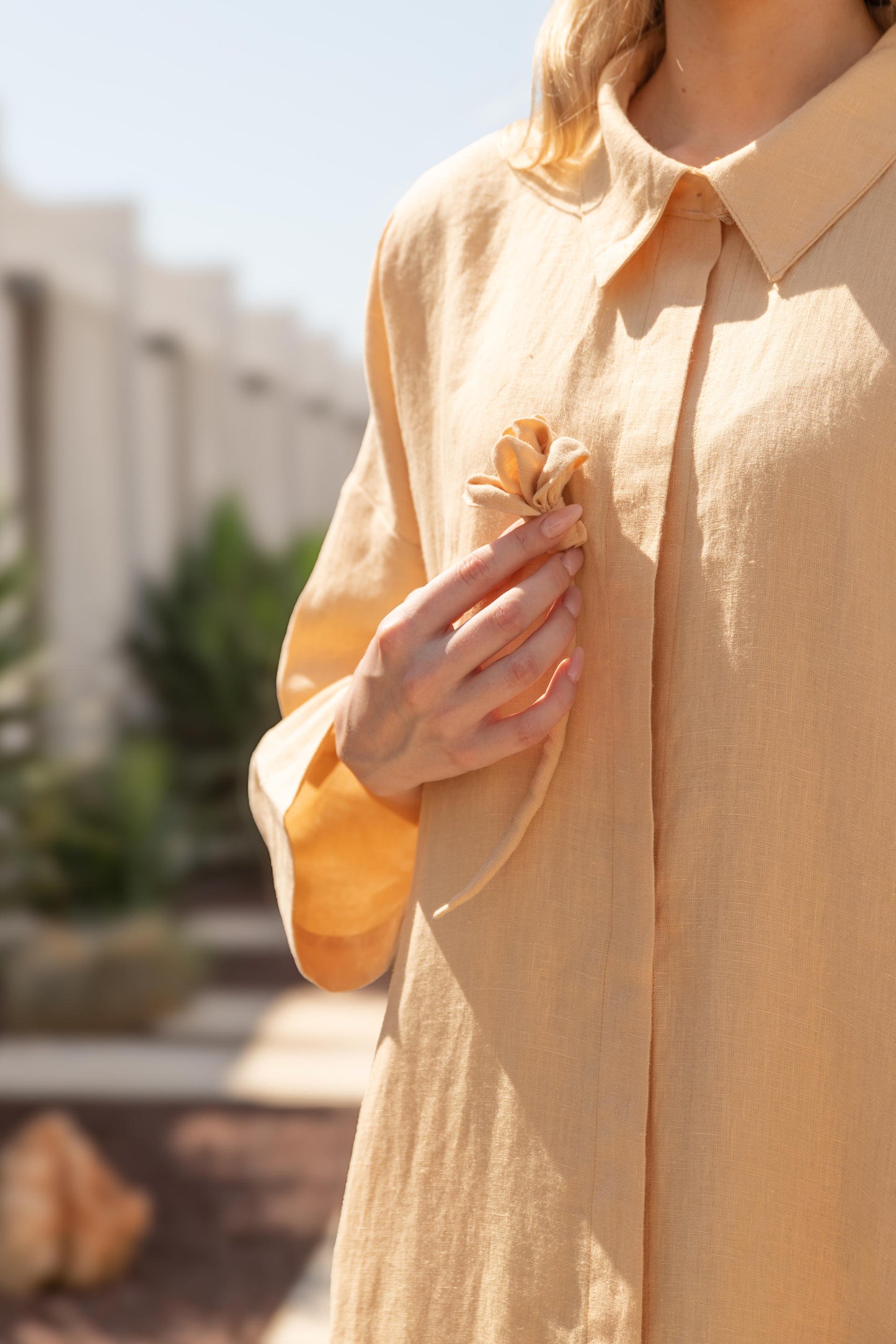 Keten Gömlek Elbise