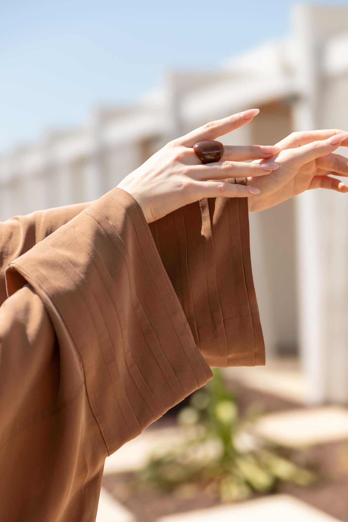 İpek Viskoz Kumaş Naturel Abaya Pantolon Takım