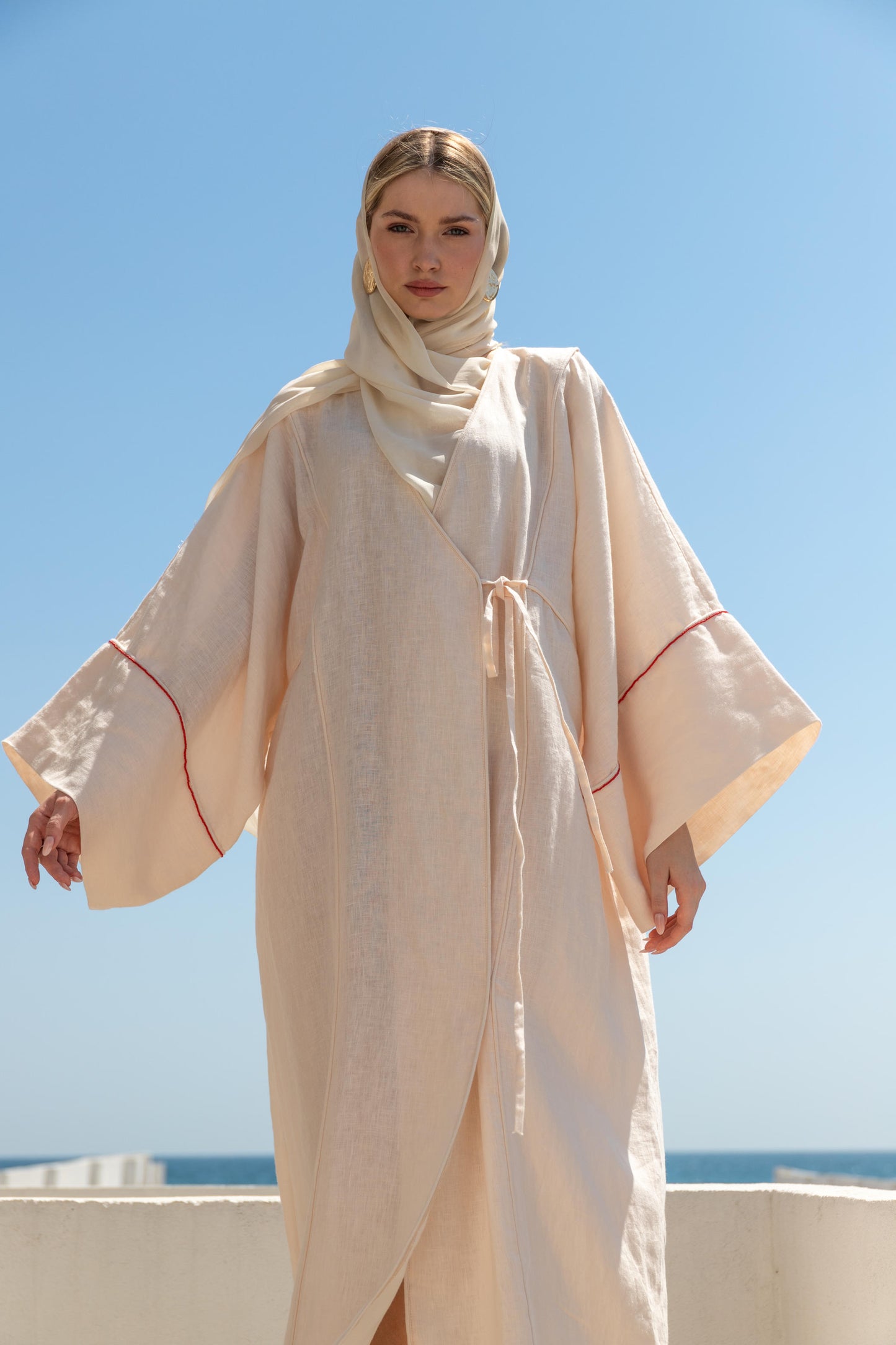 Elde Miyuki Boncuklarla İstakoz İşlemeli Kimono