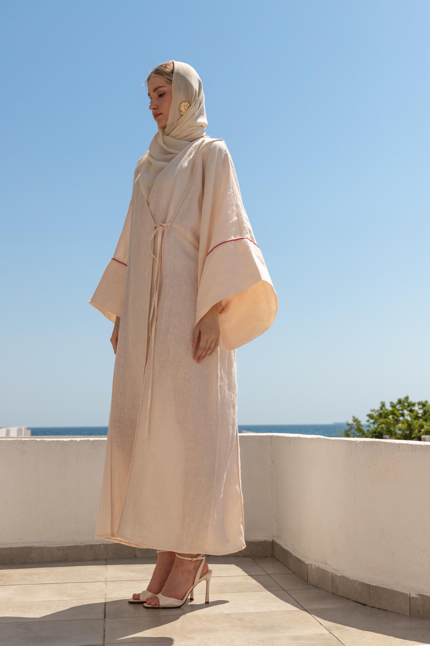 Elde Miyuki Boncuklarla İstakoz İşlemeli Kimono