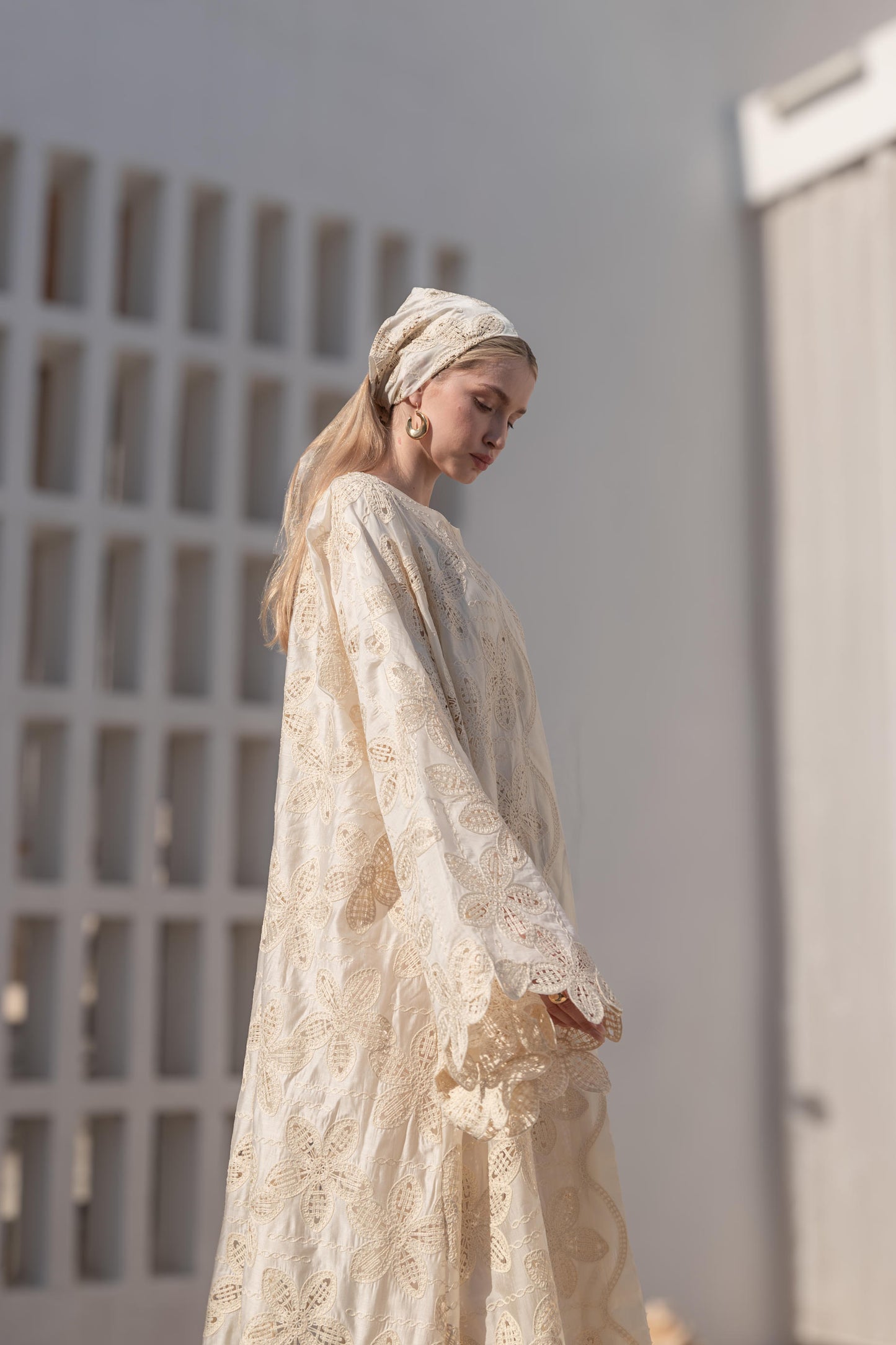 Kroşe Çiçekli İpek Fisto Bohem Kimono