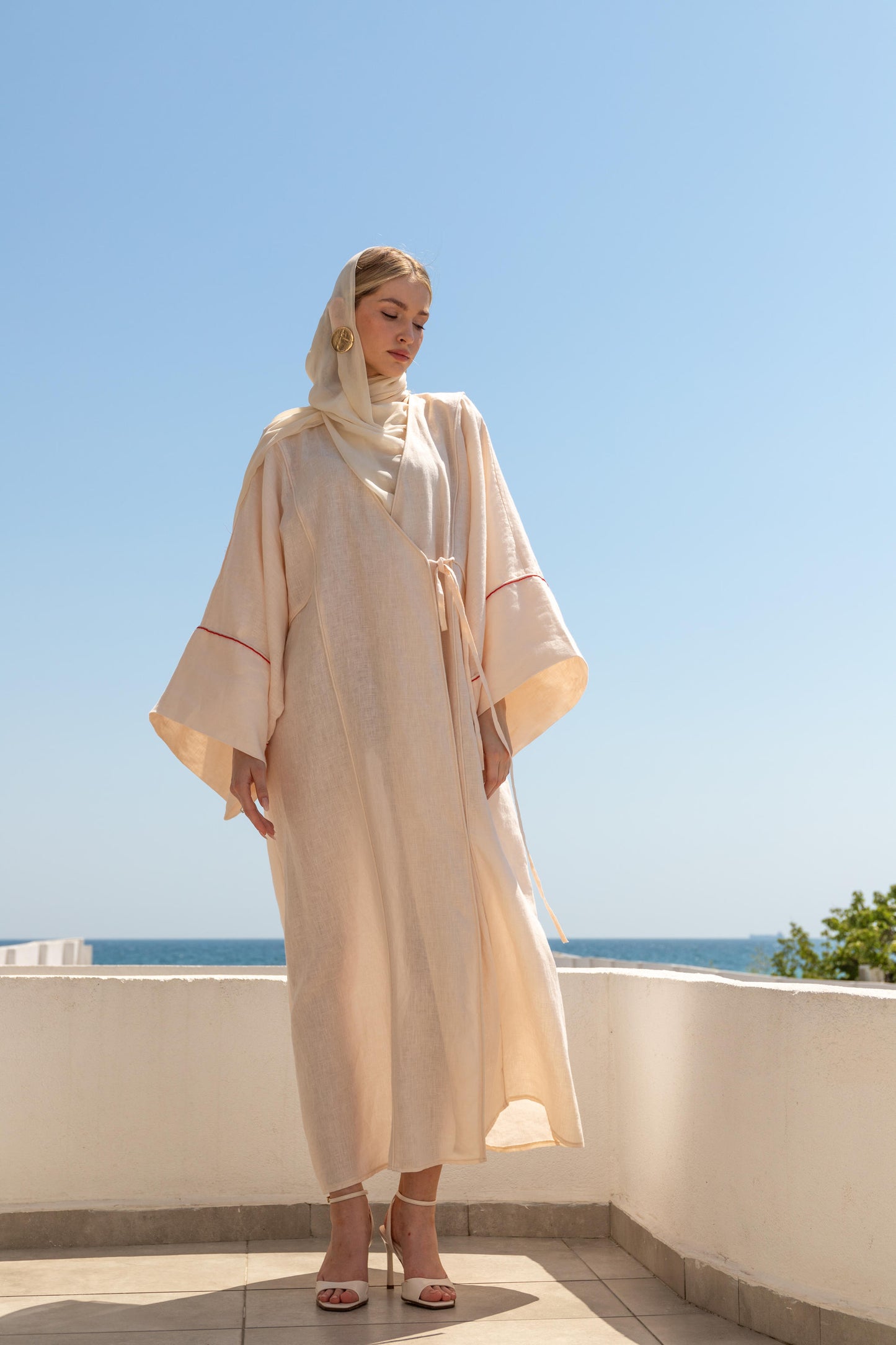 Elde Miyuki Boncuklarla İstakoz İşlemeli Kimono